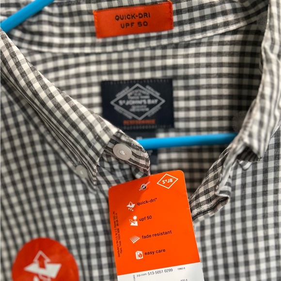 NWT- ST. Johns Bay grey and white checkered shirt.XL - Picture 4 of 7